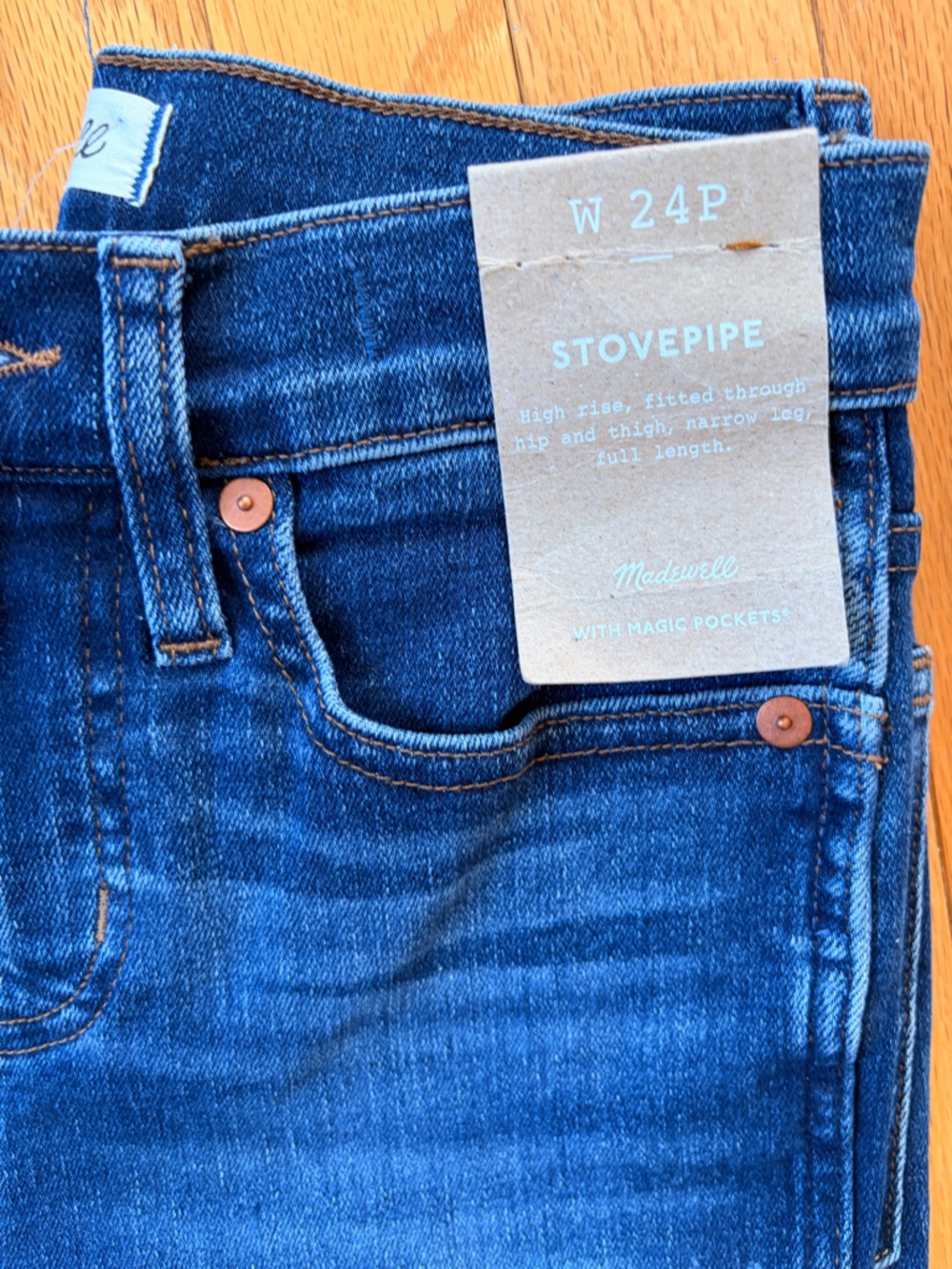 Madewell Slim Straight Jeans in Dark Blue Denim - Picture 2 of 3